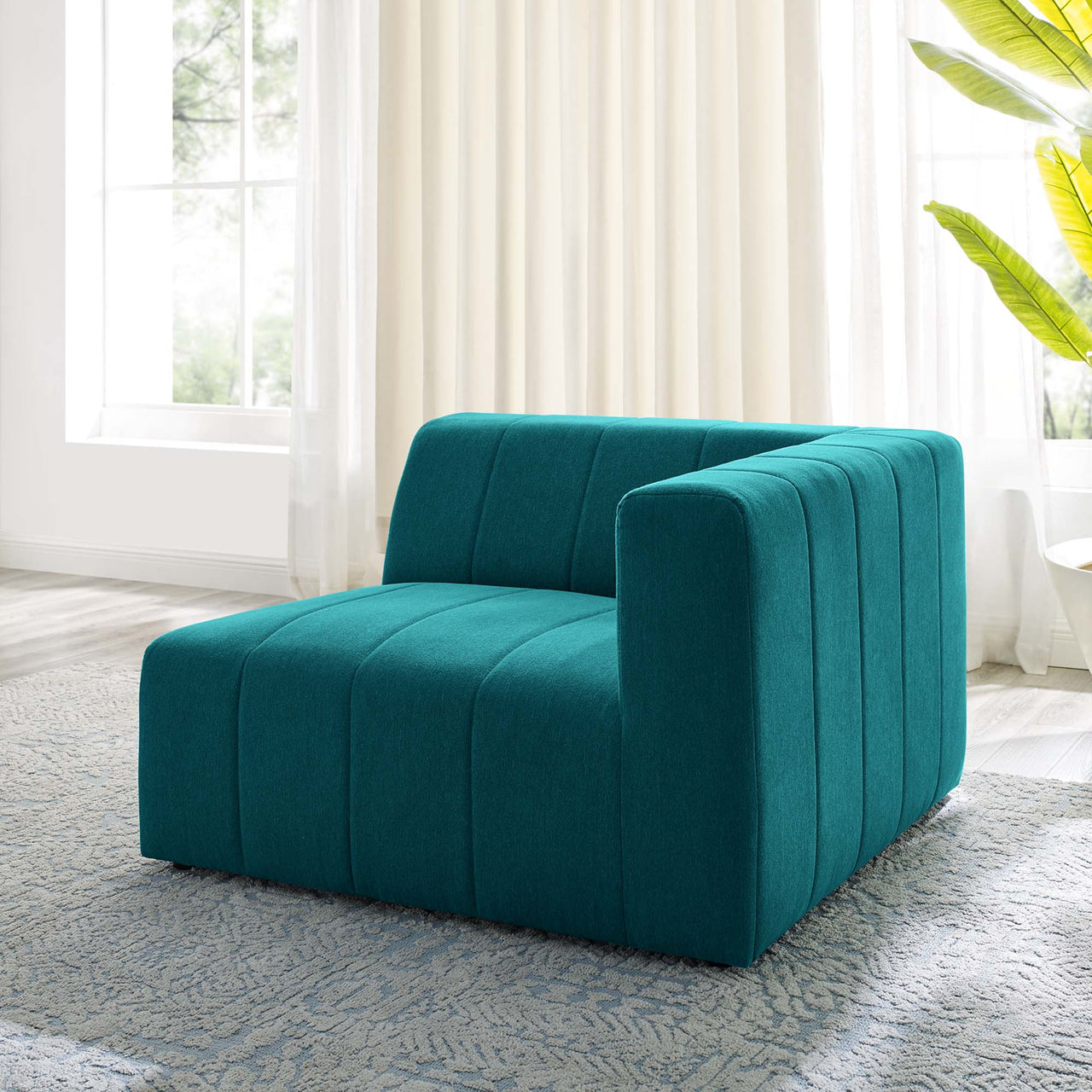 Barden Fabric Right-Arm Chair | Modular Sectional Component, Teal