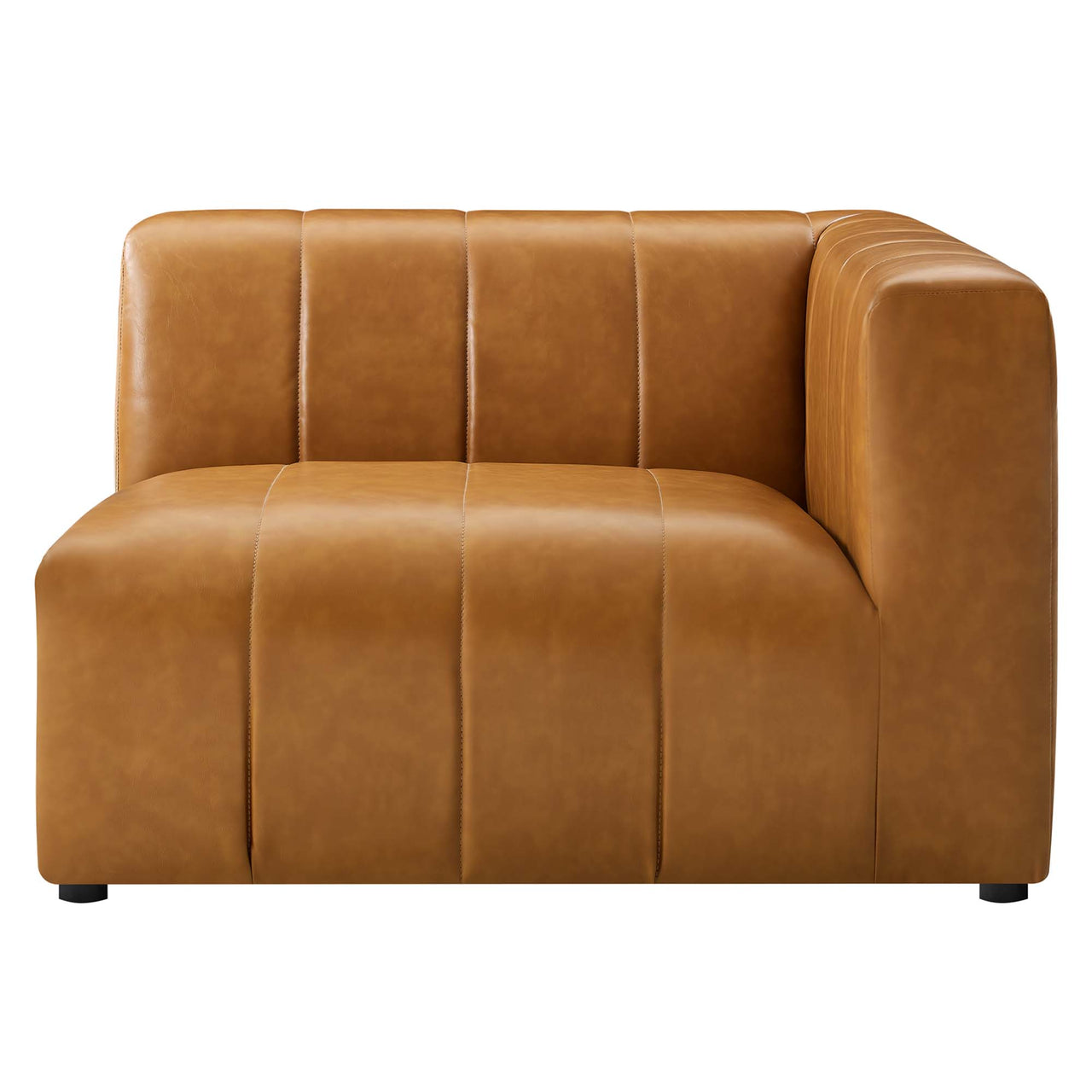 Barden Eco-Leather Right-Arm Chair | Modular Sectional Component, Tan