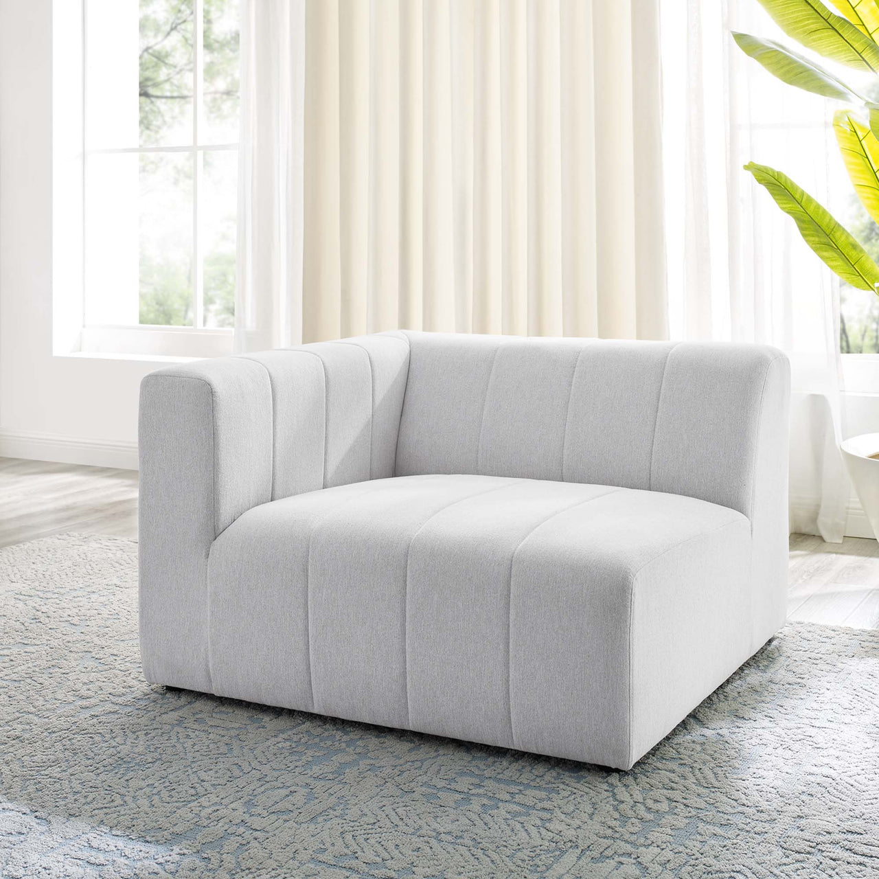 Barden Fabric Left-Arm Chair | Modular Sectional Component, Ivory