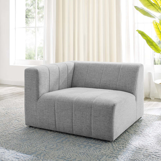 Barden Fabric Left-Arm Chair | Modular Sectional Component, Light Gray
