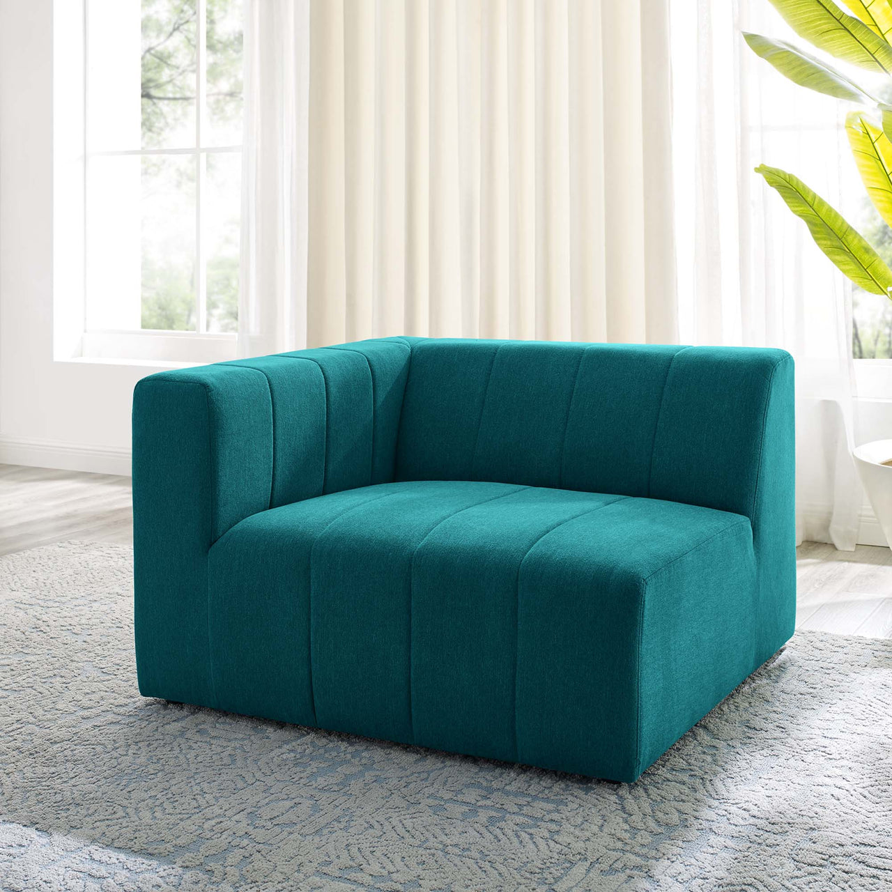 Barden Fabric Left-Arm Chair | Modular Sectional Component, Teal
