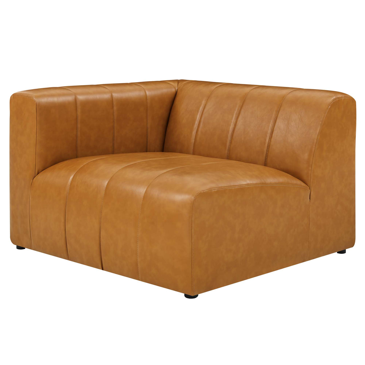 Barden Eco-Leather Left-Arm Chair | Modular Sectional Component, Tan