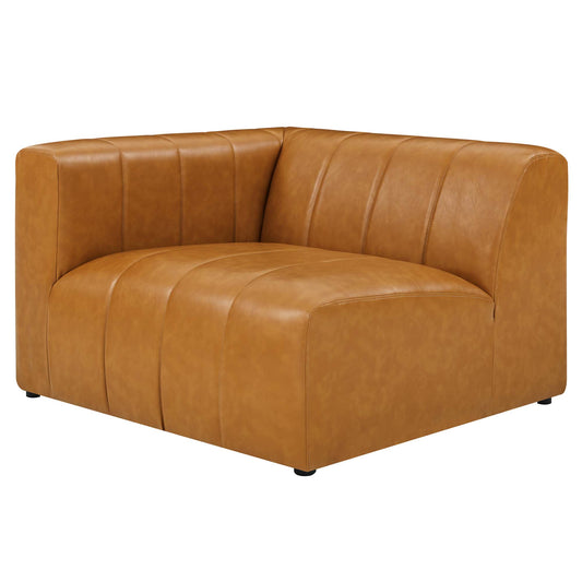 Barden Eco-Leather Left-Arm Chair | Modular Sectional Component, Tan