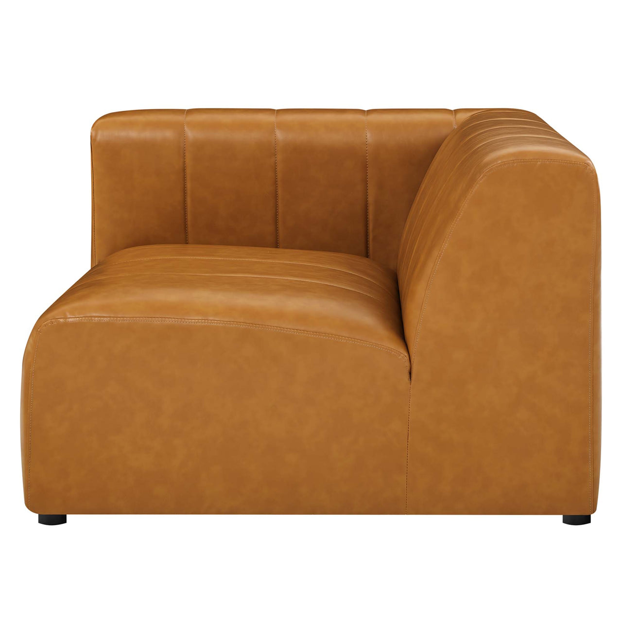 Barden Eco-Leather Left-Arm Chair | Modular Sectional Component, Tan