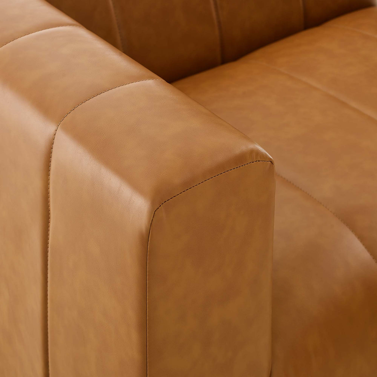 Barden Eco-Leather Left-Arm Chair | Modular Sectional Component, Tan