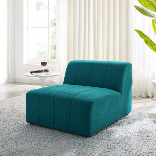 Barden Fabric Armless Chair | Modular Sectional Component, Teal