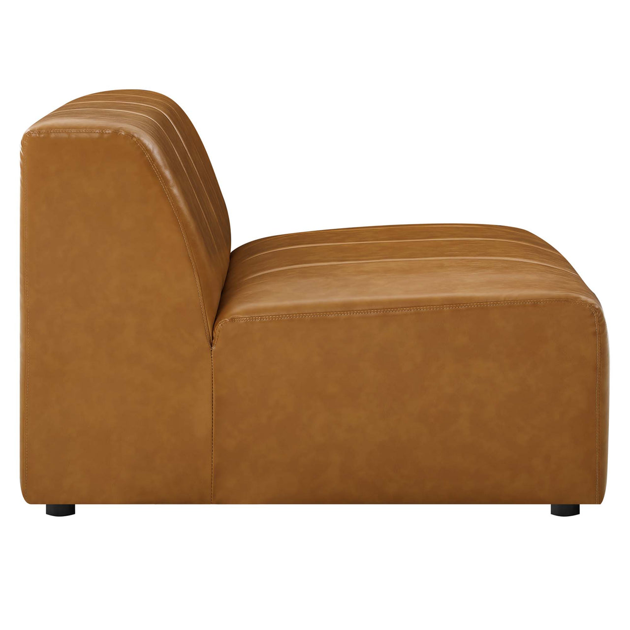 Barden Eco-Leather Armless Chair | Modular Sectional Component, Tan