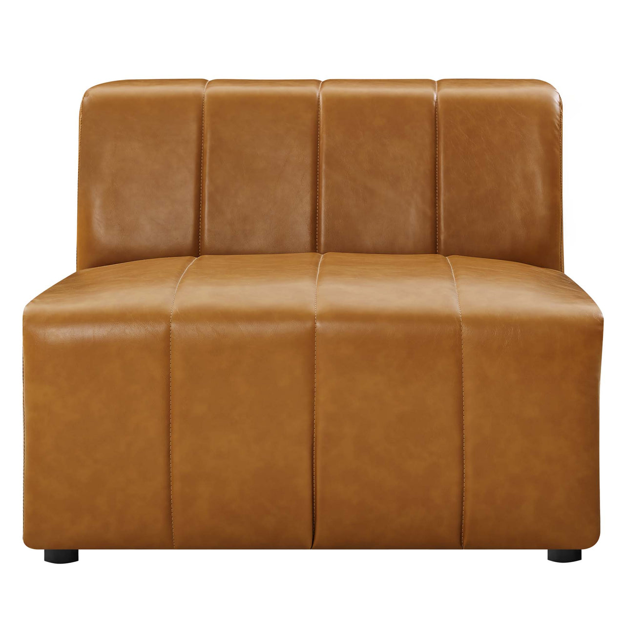 Barden Eco-Leather Armless Chair | Modular Sectional Component, Tan