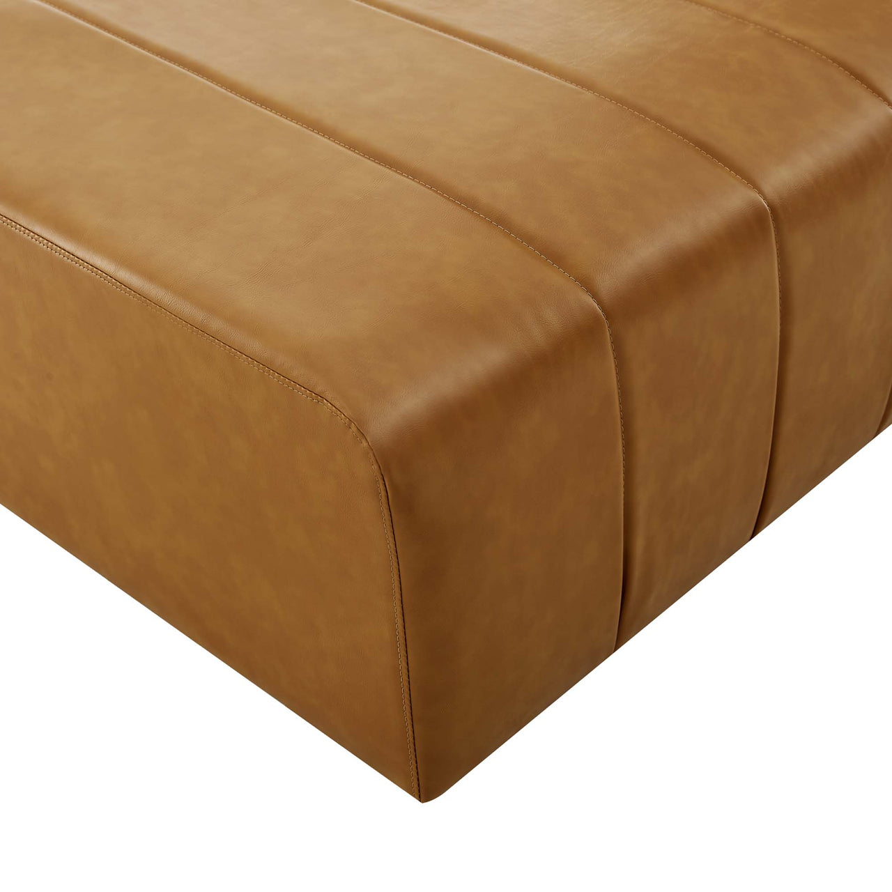 Barden Eco-Leather Armless Chair | Modular Sectional Component, Tan