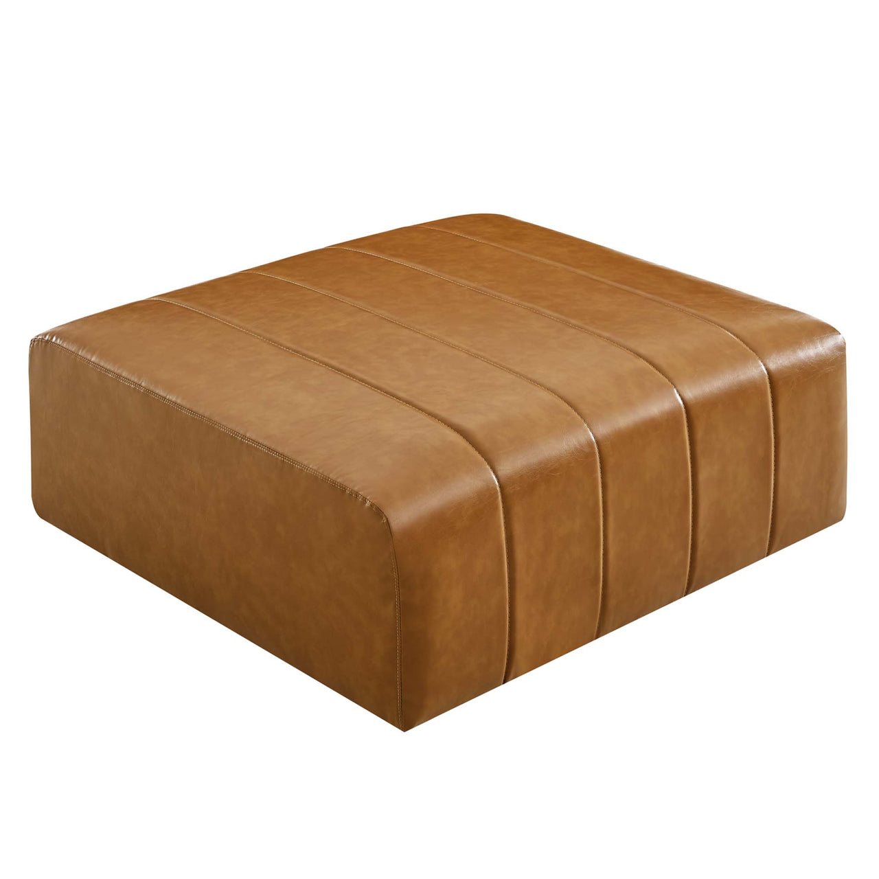 Barden Eco-Leather Ottoman | Modular Sectional Component, Tan