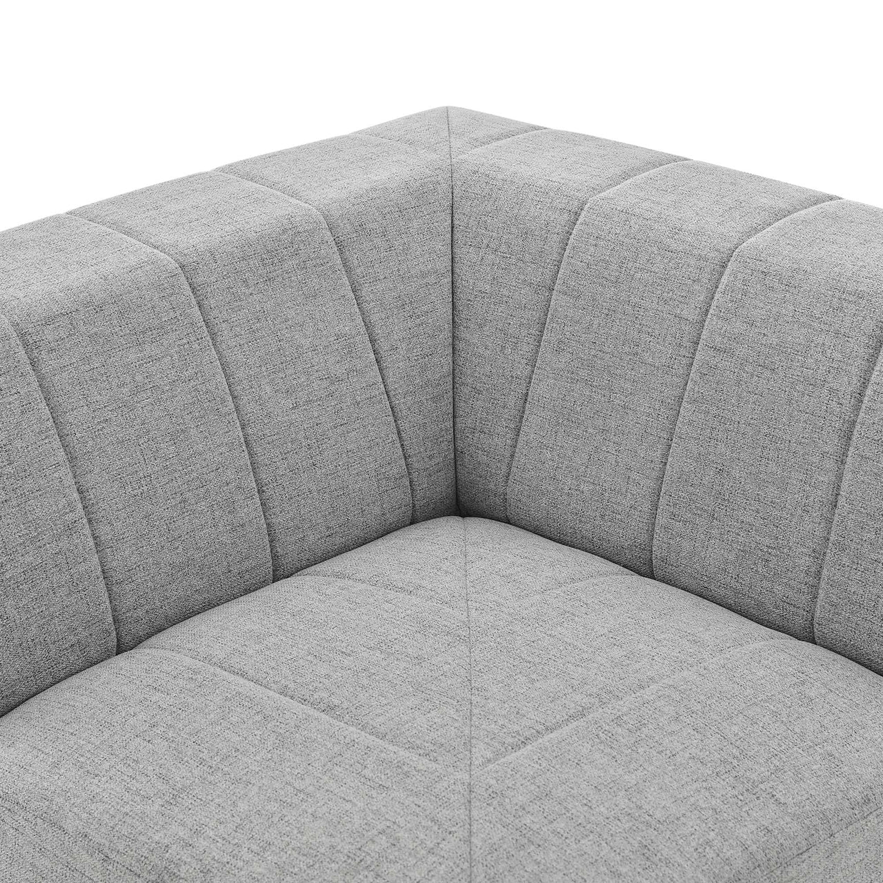 Barden Fabric Corner Chair | Modular Sectional Component, Light Gray