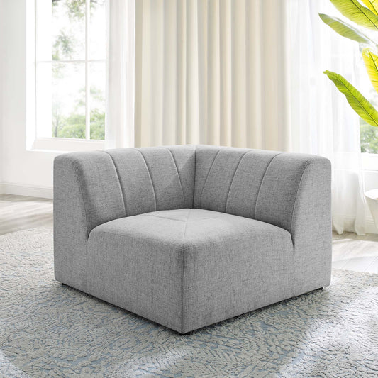 Barden Fabric Corner Chair | Modular Sectional Component, Light Gray