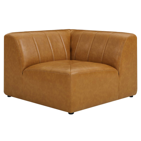 Barden Eco-Leather Corner Chair | Modular Sectional Component, Tan