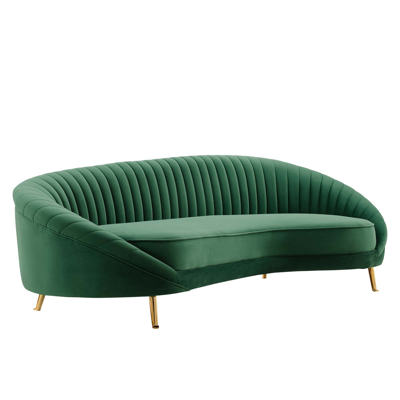 Vauxlyn Upholstered Velvet Sofa, Emerald