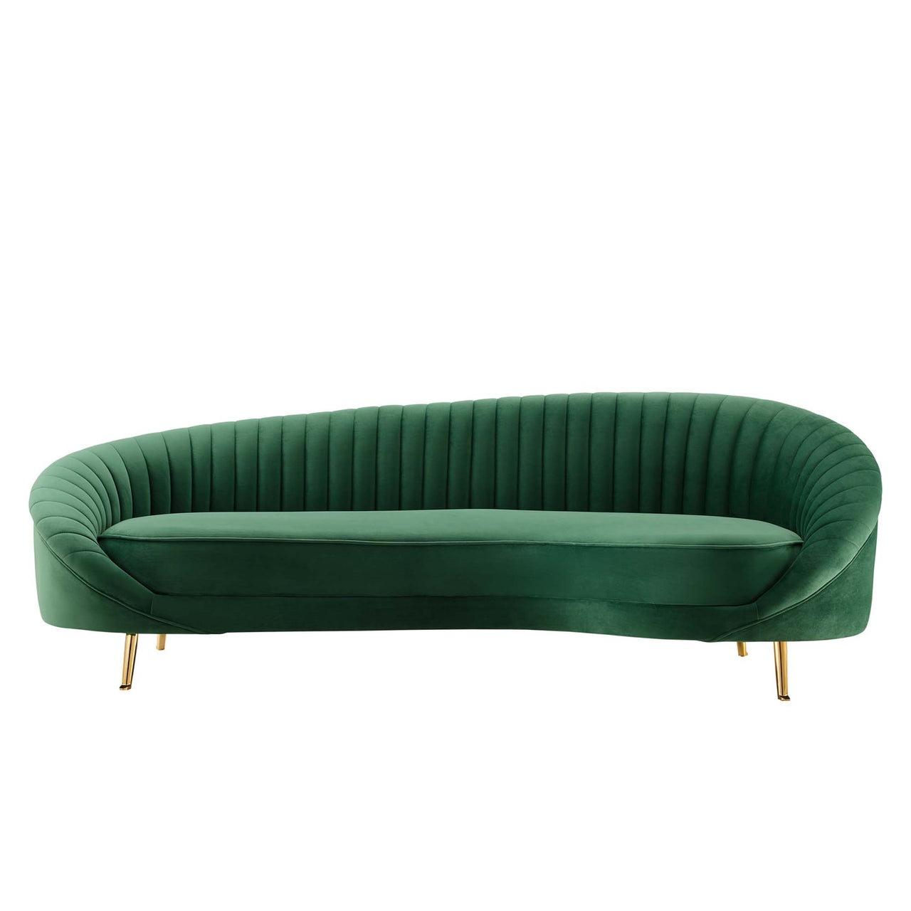 Vauxlyn Upholstered Velvet Sofa, Emerald