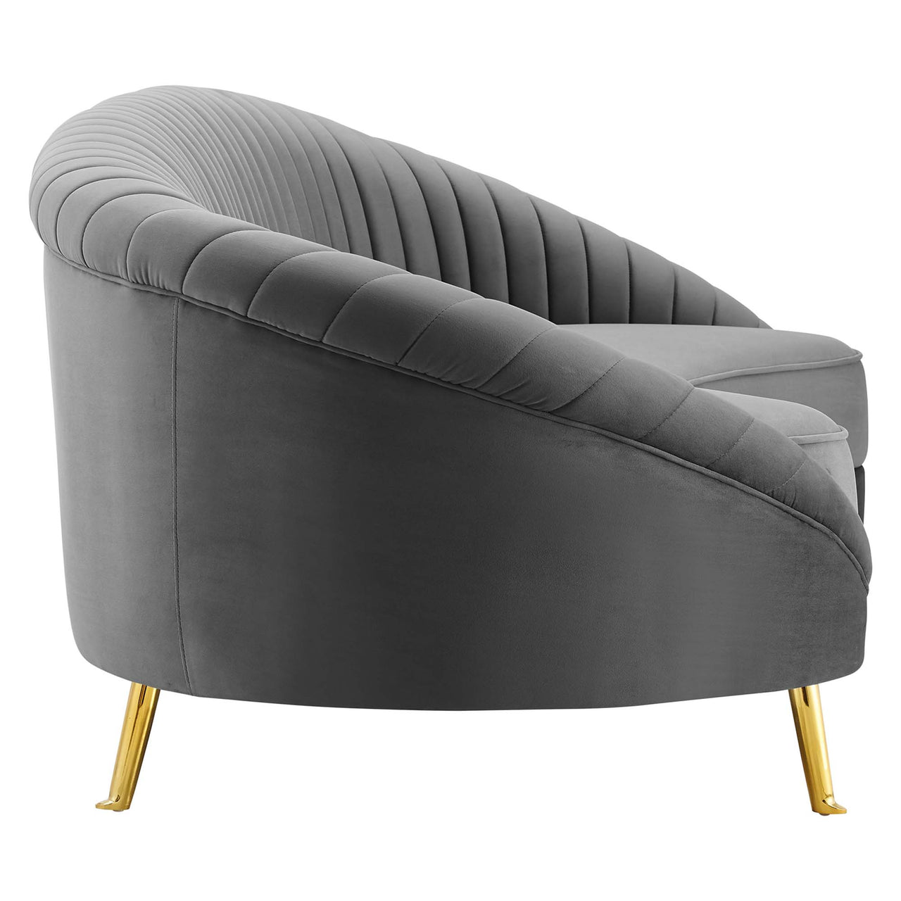Vauxlyn Upholstered Velvet Sofa, Gray