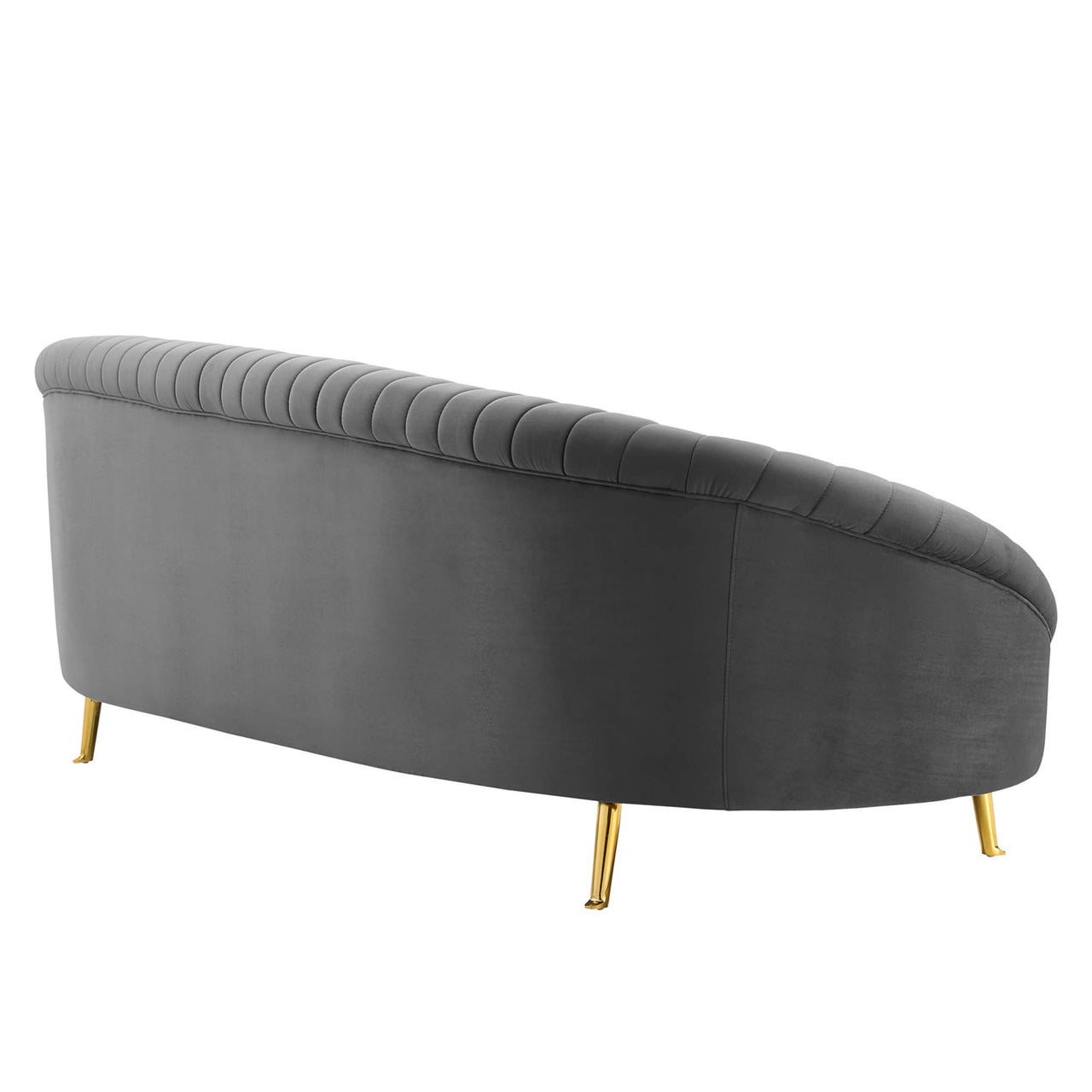 Vauxlyn Upholstered Velvet Sofa, Gray