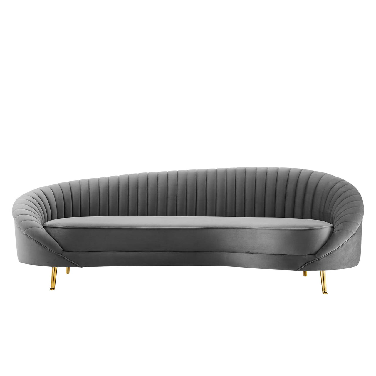 Vauxlyn Upholstered Velvet Sofa, Gray