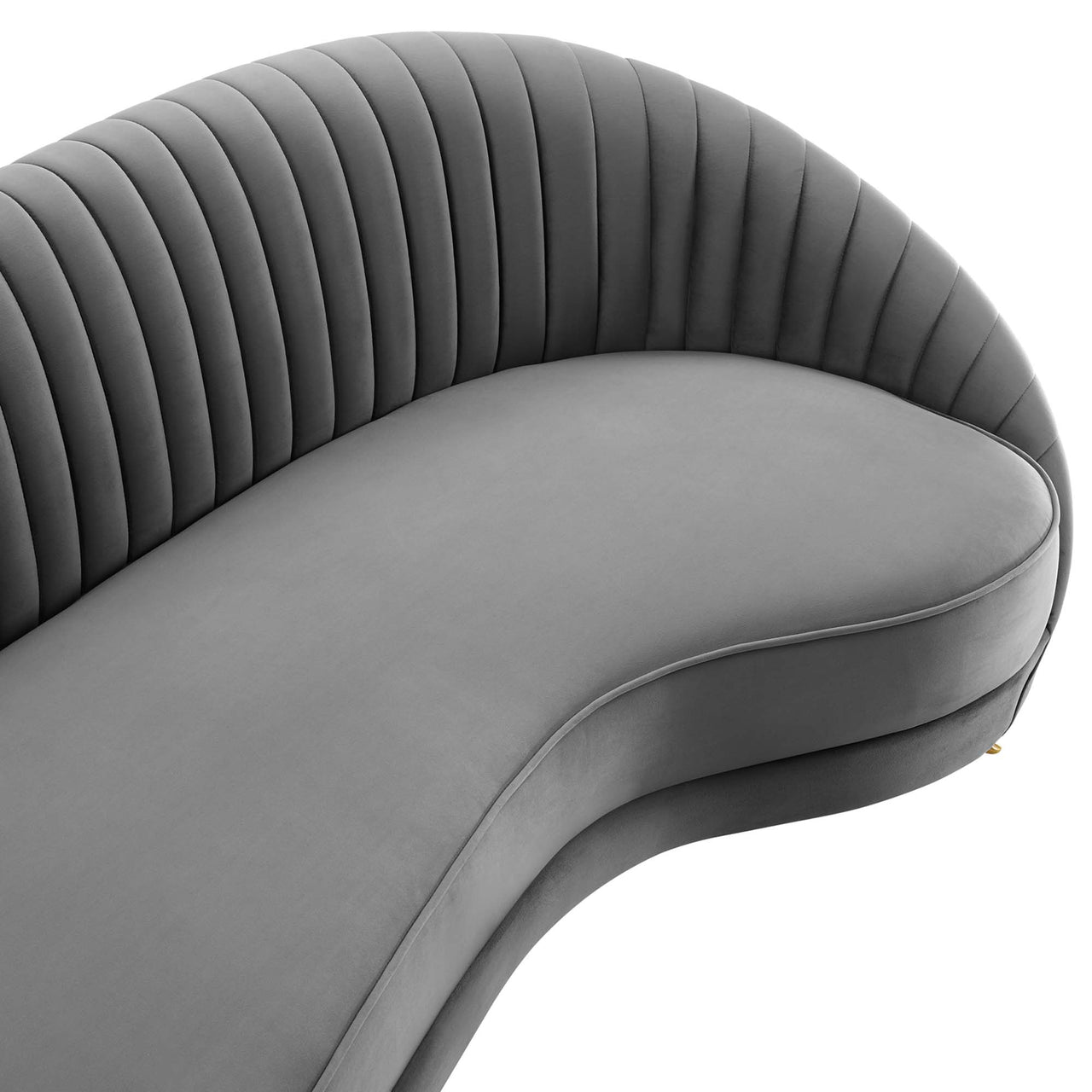Vauxlyn Upholstered Velvet Sofa, Gray