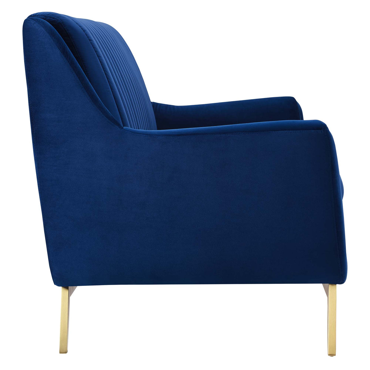 Dwellin Upholstered Velvet Sofa, Navy