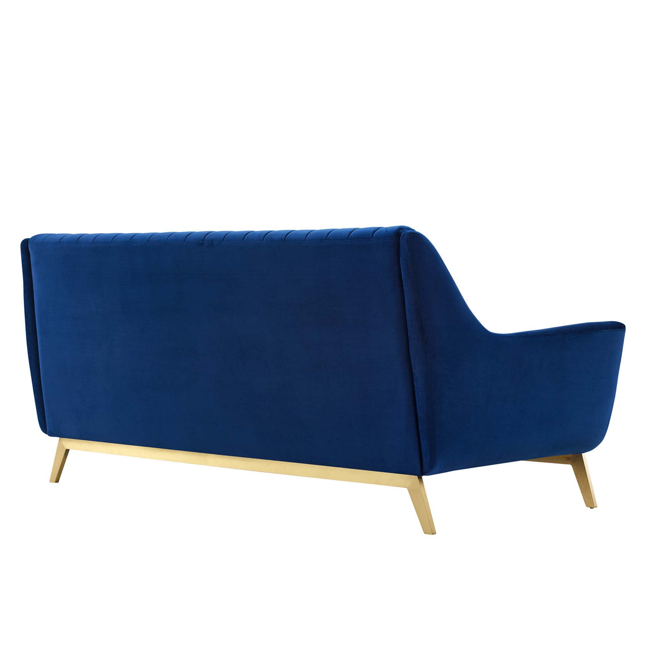Dwellin Upholstered Velvet Sofa, Navy
