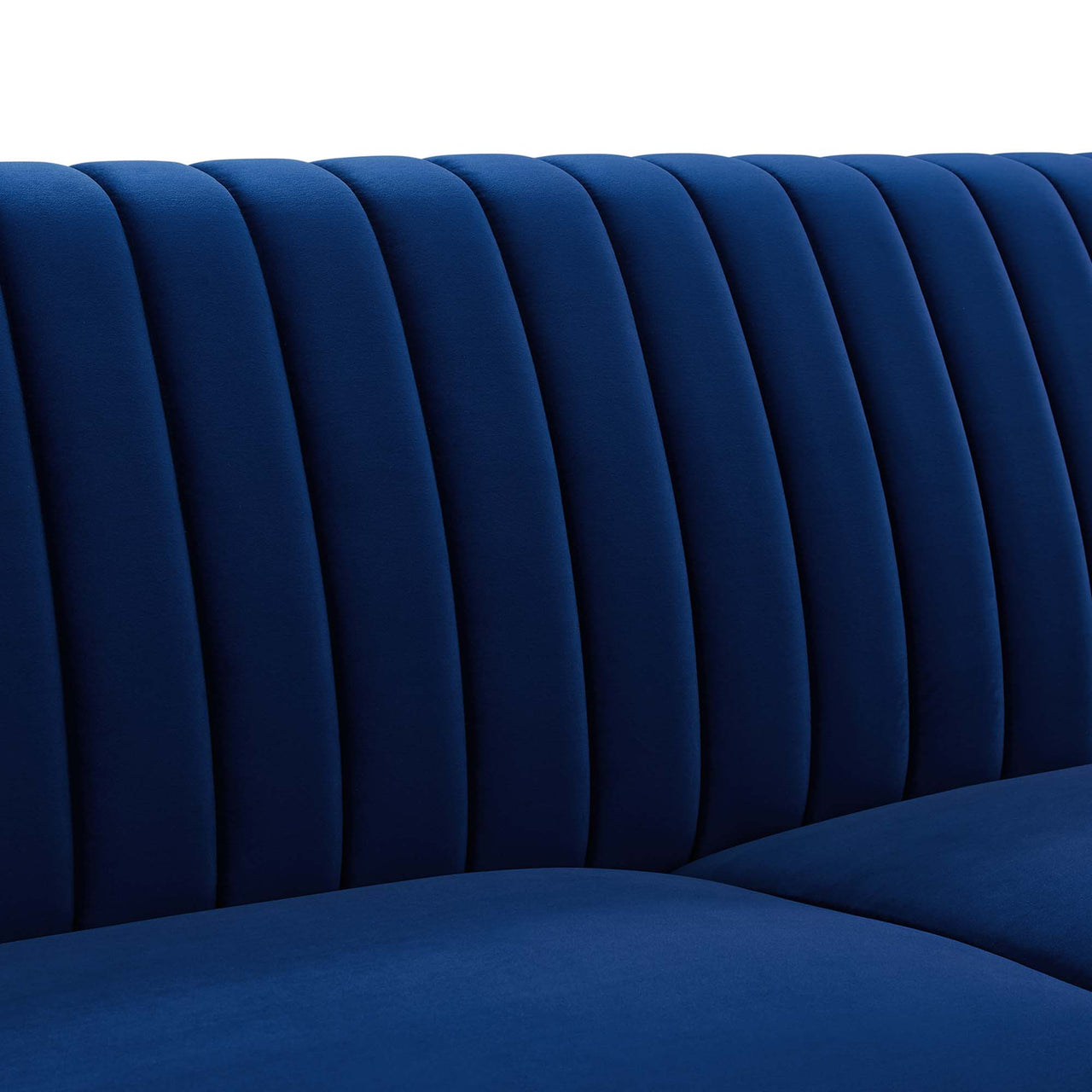 Dwellin Upholstered Velvet Sofa, Navy