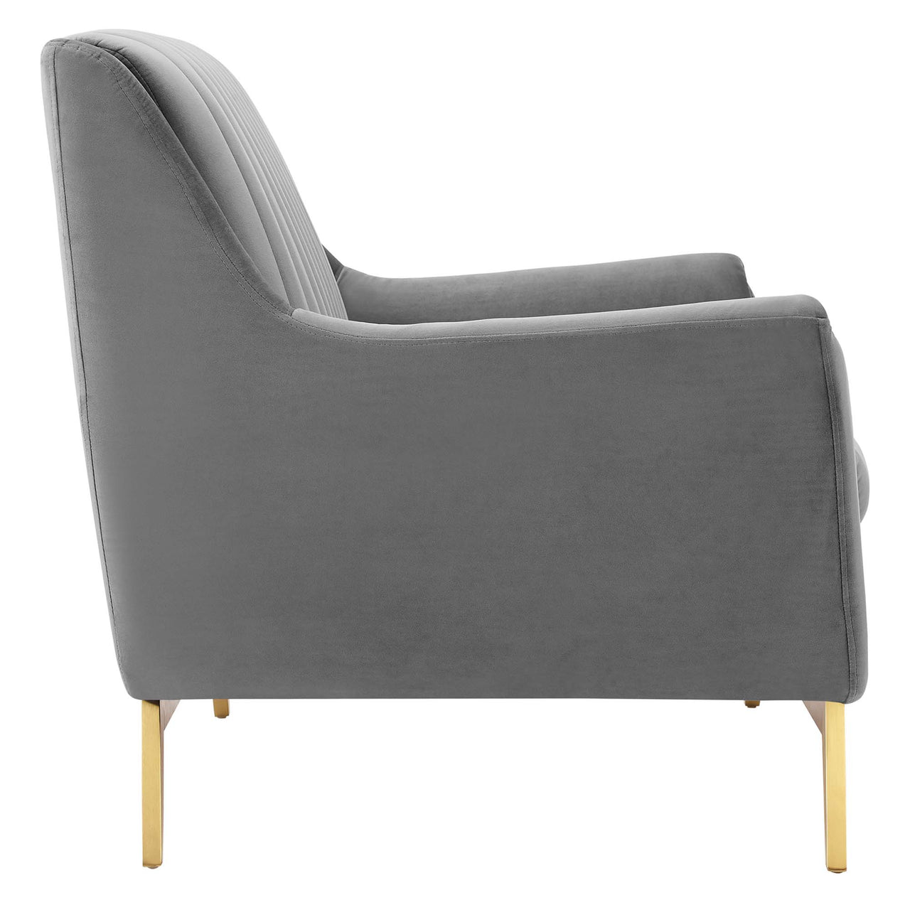 Dwellin Upholstered Velvet Loveseat, Gray
