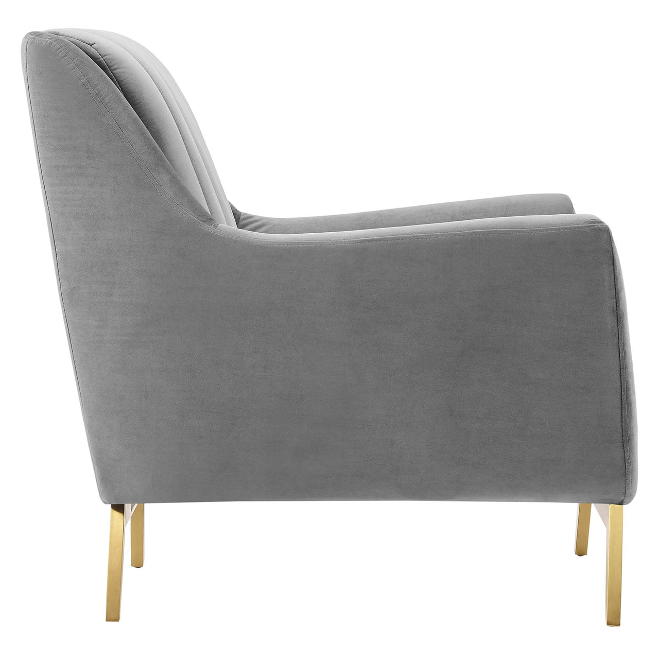 Dwellin Upholstered Velvet Armchair, Gray