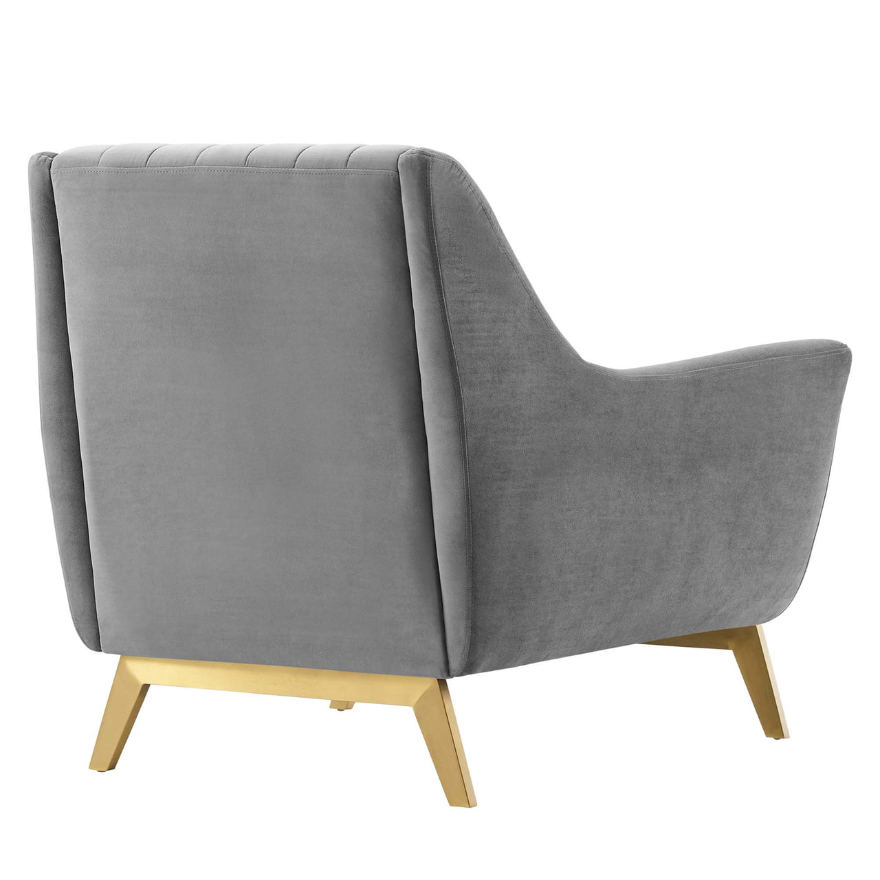 Dwellin Upholstered Velvet Armchair, Gray