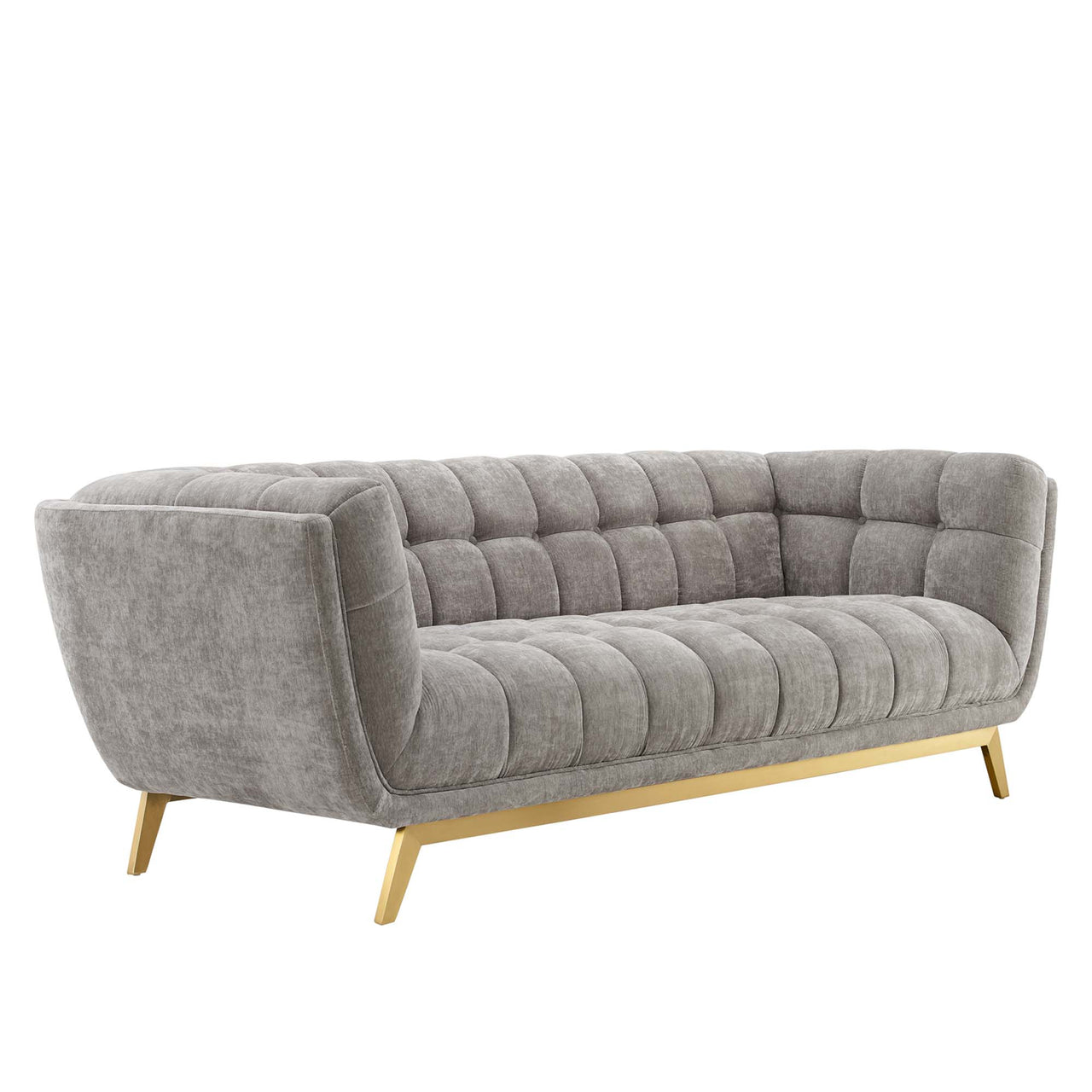 Caress Crushed Velvet Sofa, Light Gray