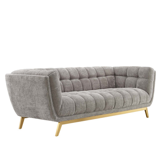 Caress Crushed Velvet Sofa, Light Gray