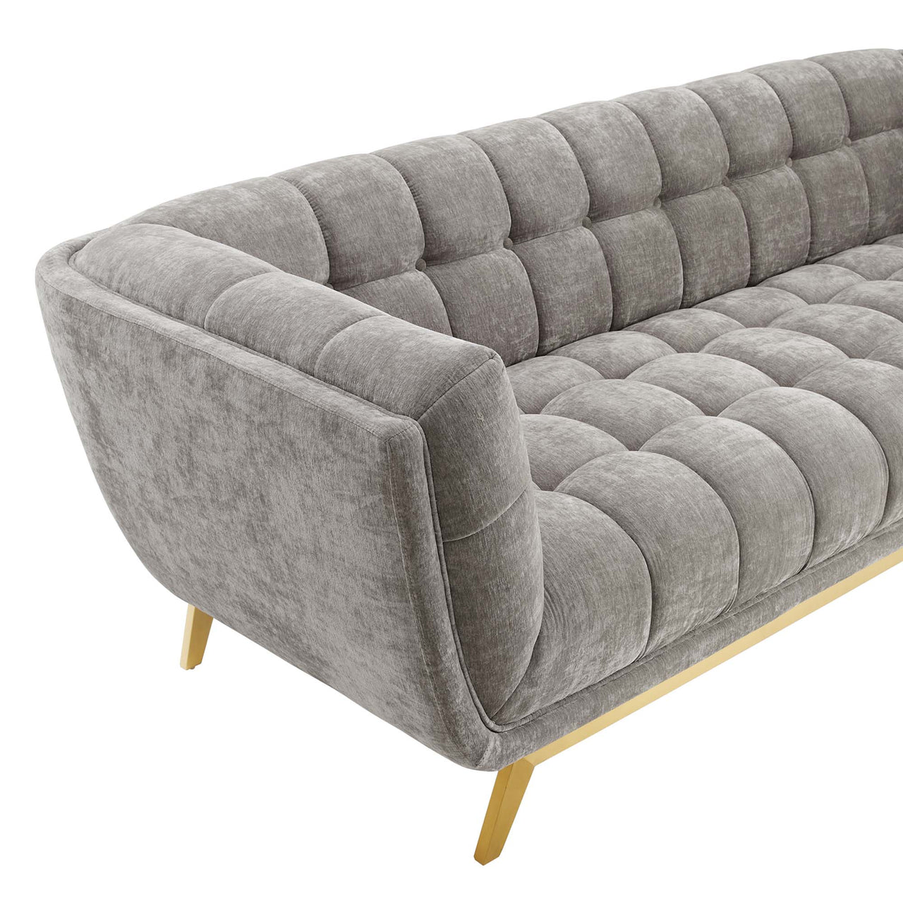 Caress Crushed Velvet Sofa, Light Gray