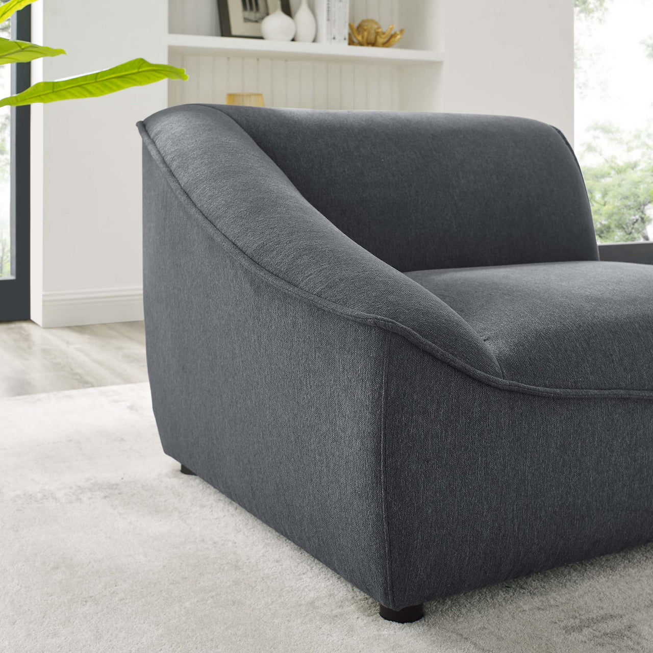 Rise Left-Arm Chair | Modular Sectional Component, Charcoal