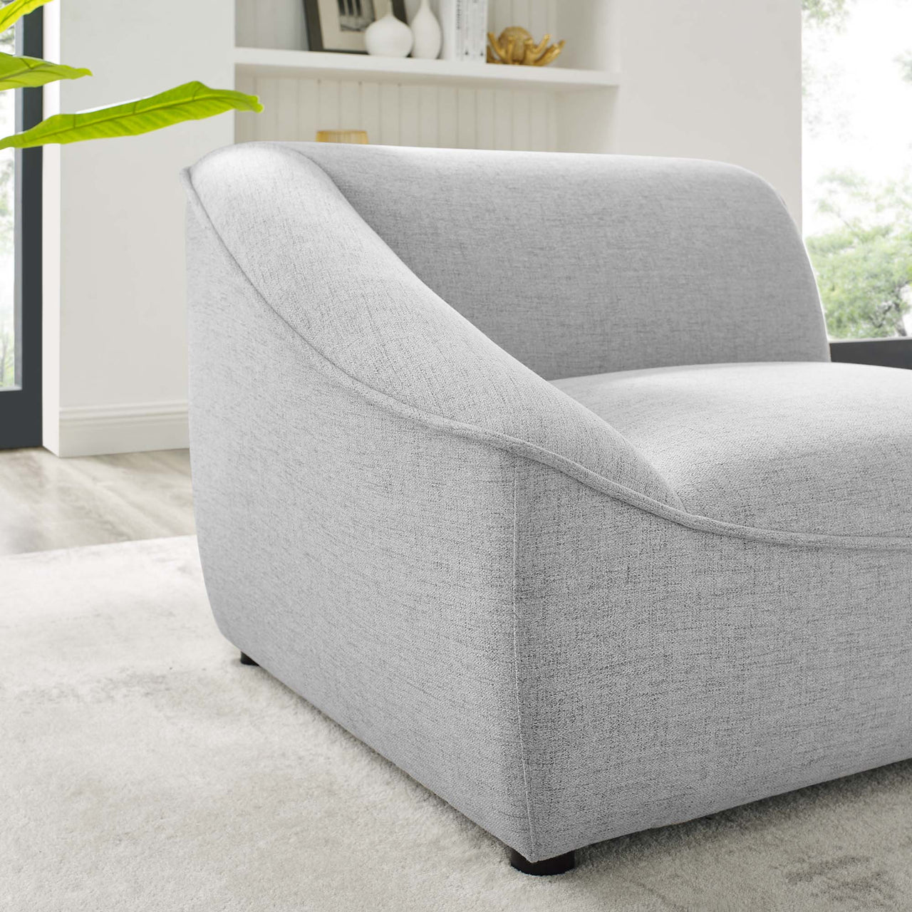 Rise Left-Arm Chair | Modular Sectional Component, Light Gray