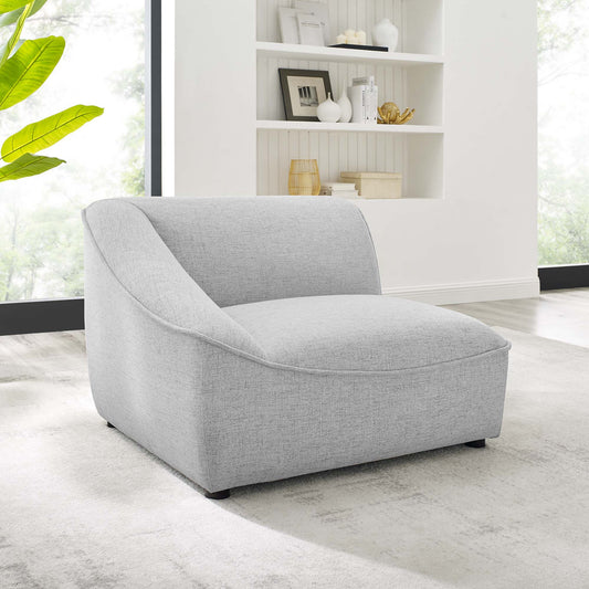 Rise Left-Arm Chair | Modular Sectional Component, Light Gray
