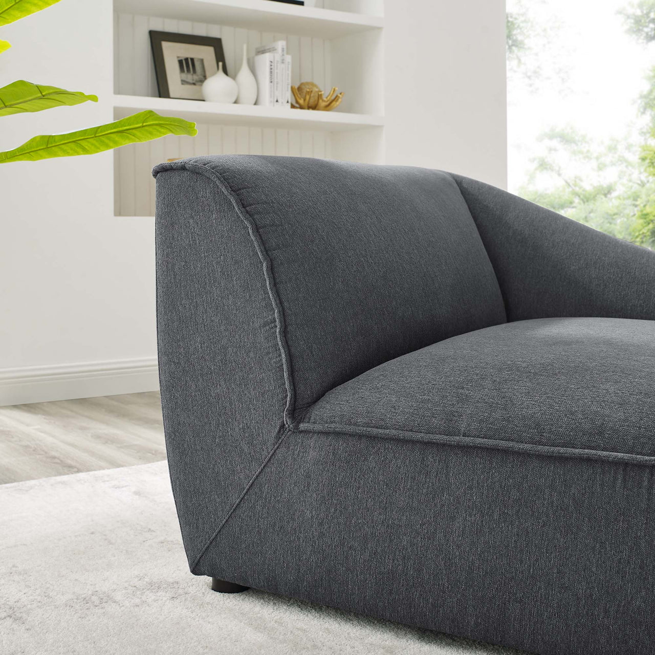 Rise Right-Arm Chair | Modular Sectional Component, Charcoal