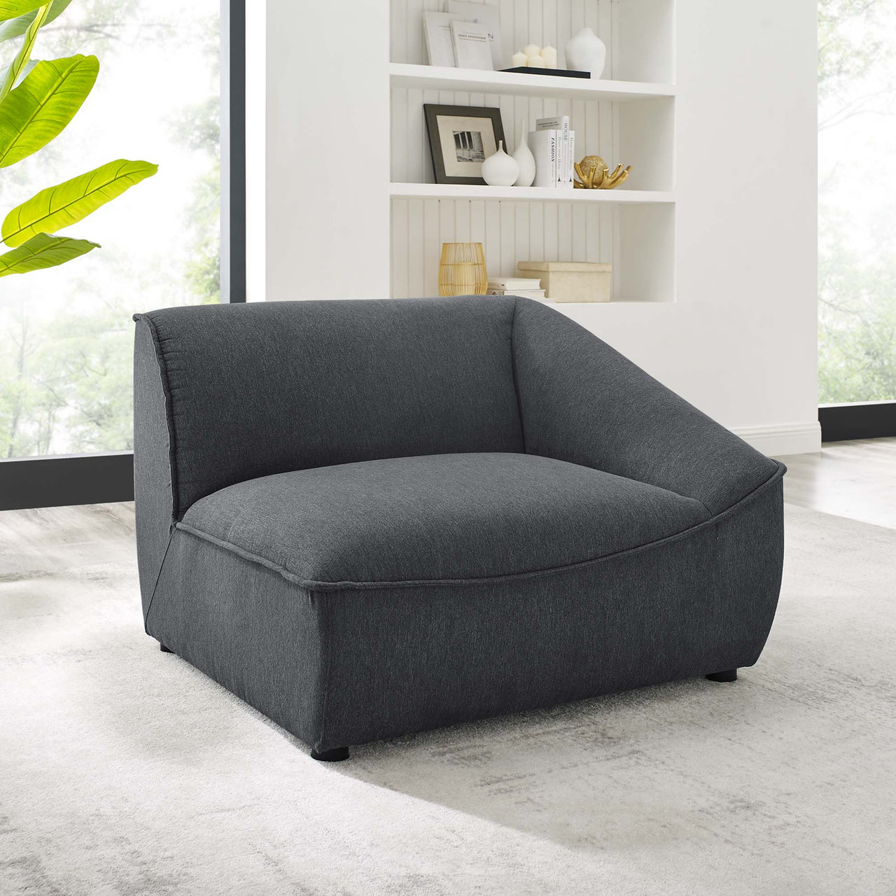Rise Right-Arm Chair | Modular Sectional Component, Charcoal