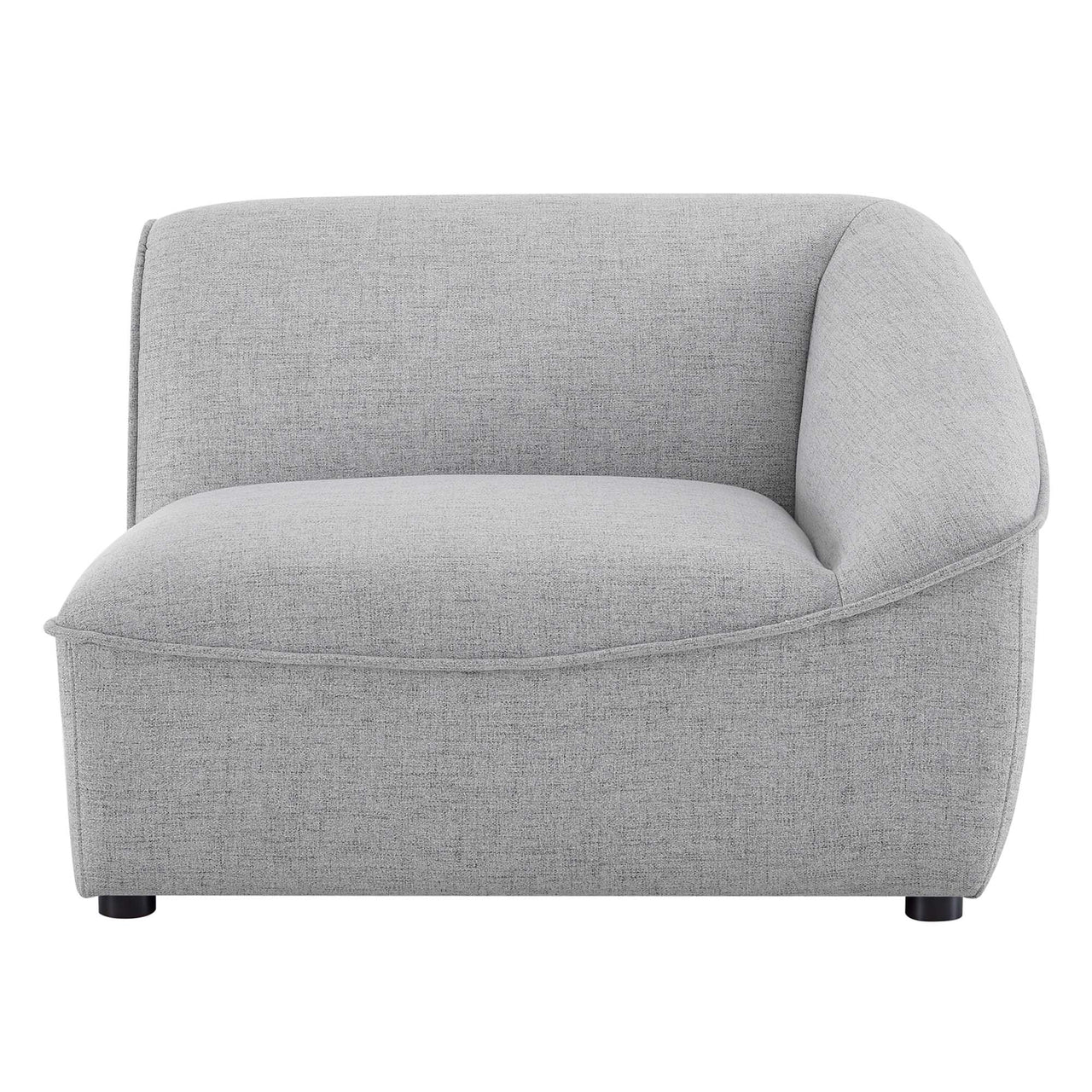 Rise Right-Arm Chair | Modular Sectional Component, Light Gray