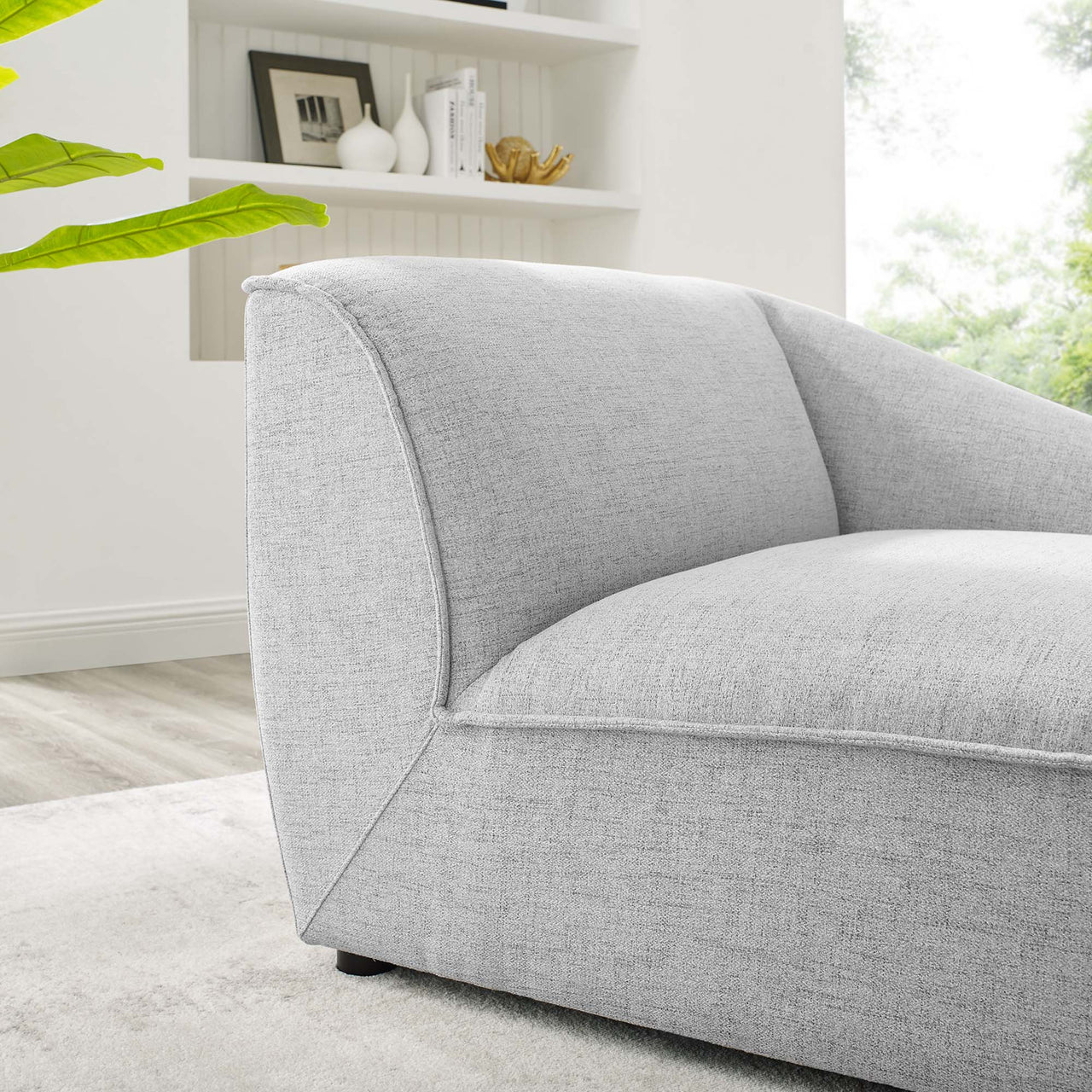 Rise Right-Arm Chair | Modular Sectional Component, Light Gray