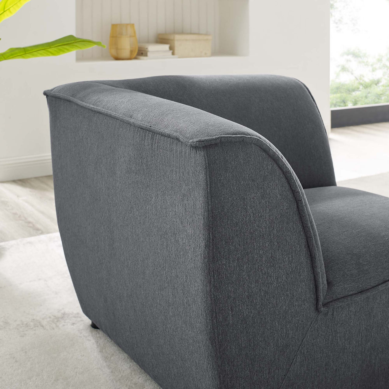 Rise Corner Chair | Modular Sectional Component, Charcoal