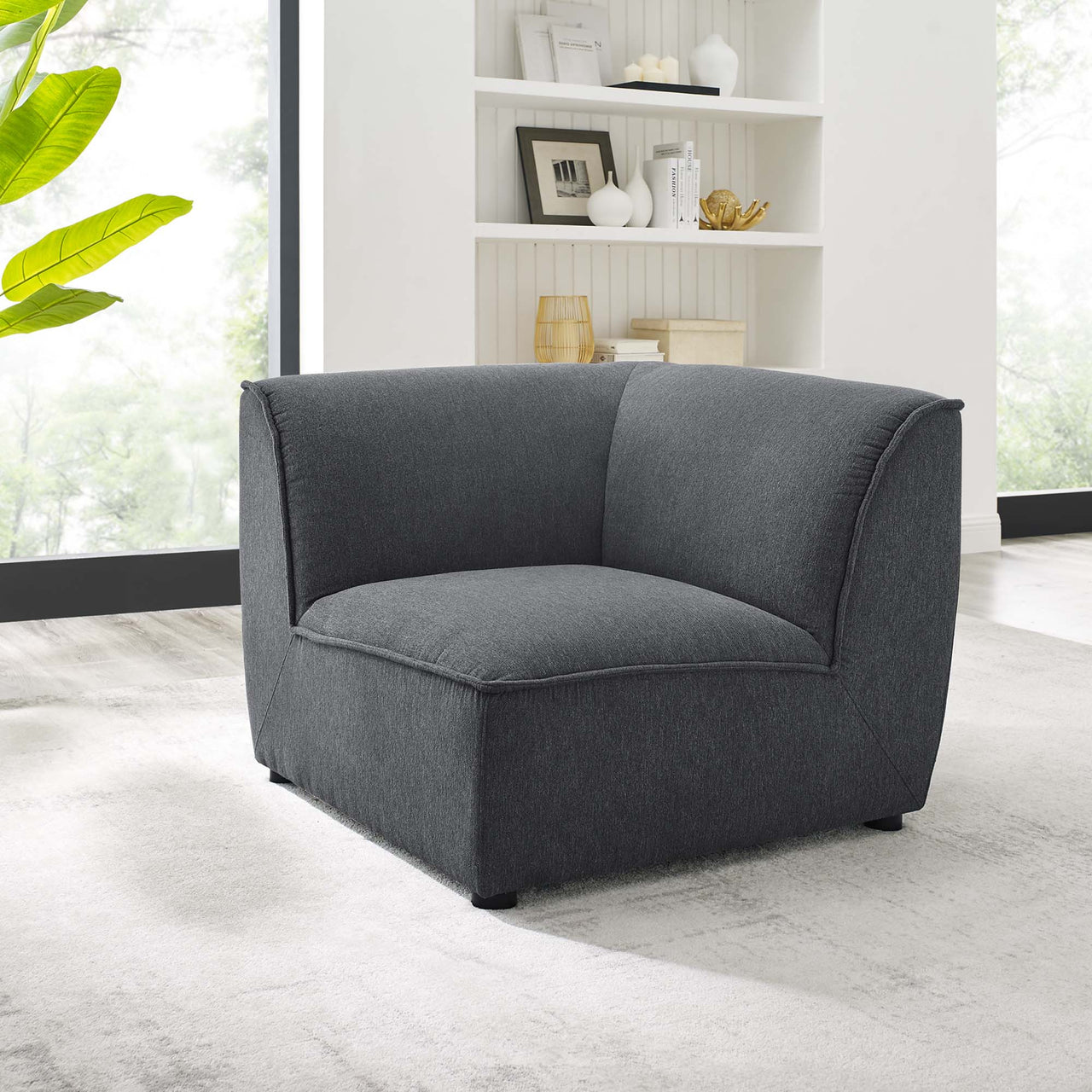 Rise Corner Chair | Modular Sectional Component, Charcoal
