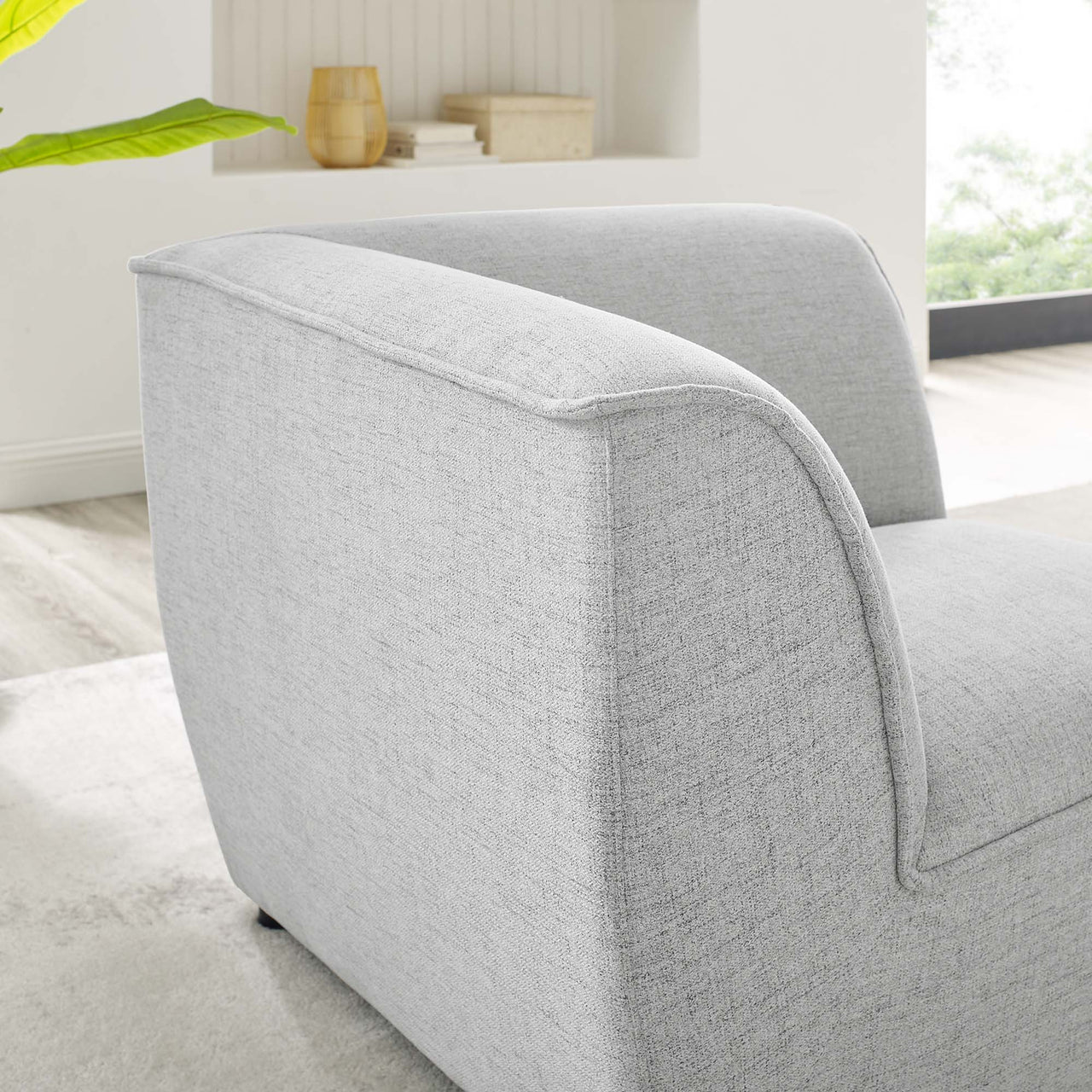 Rise Corner Chair | Modular Sectional Component, Light Gray