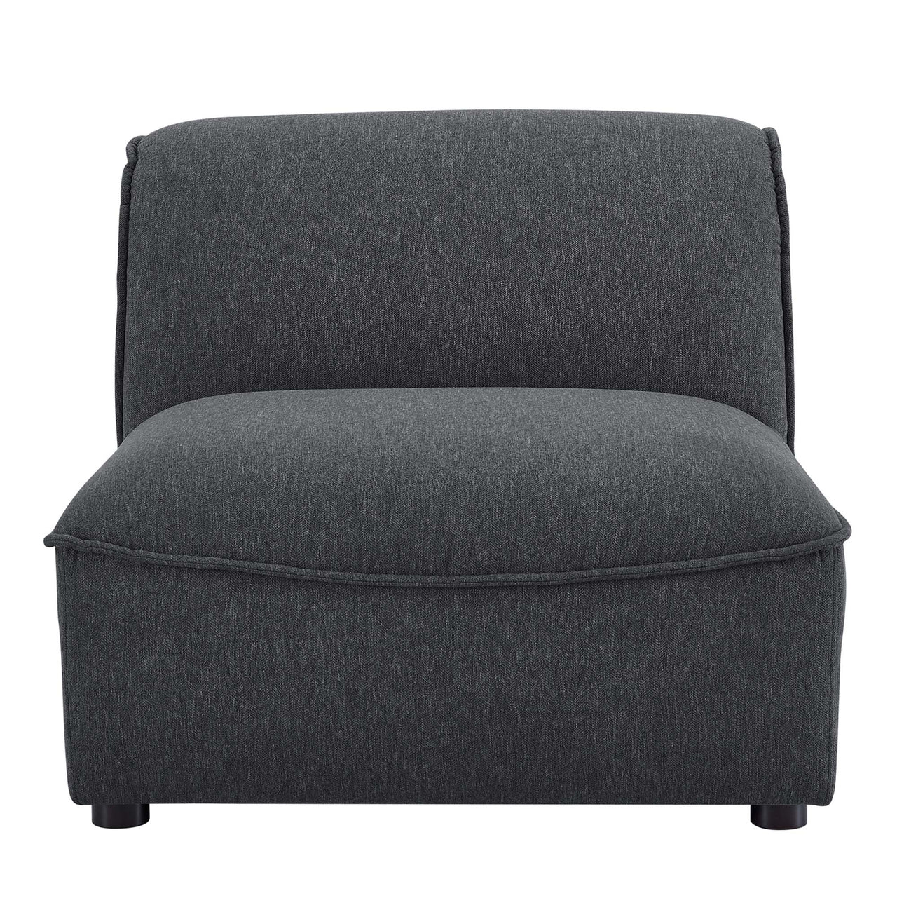 Rise Armless Chair| Modular Sectional Component, Charcoal