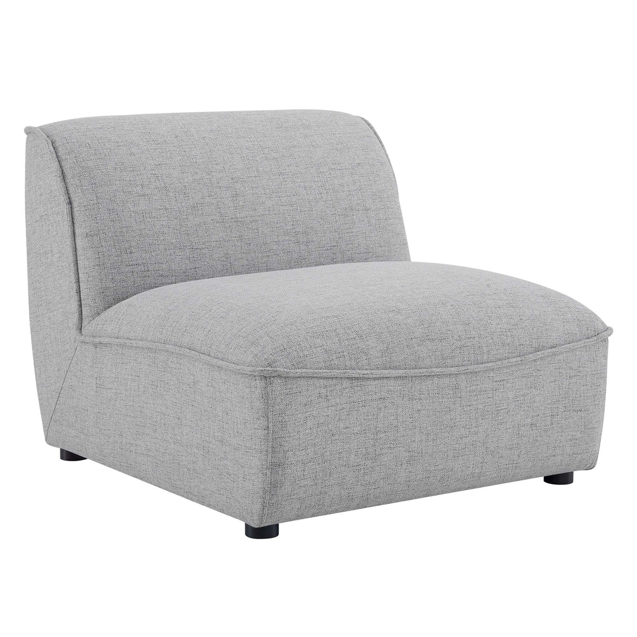 Rise Armless Chair| Modular Sectional Component, Light Gray