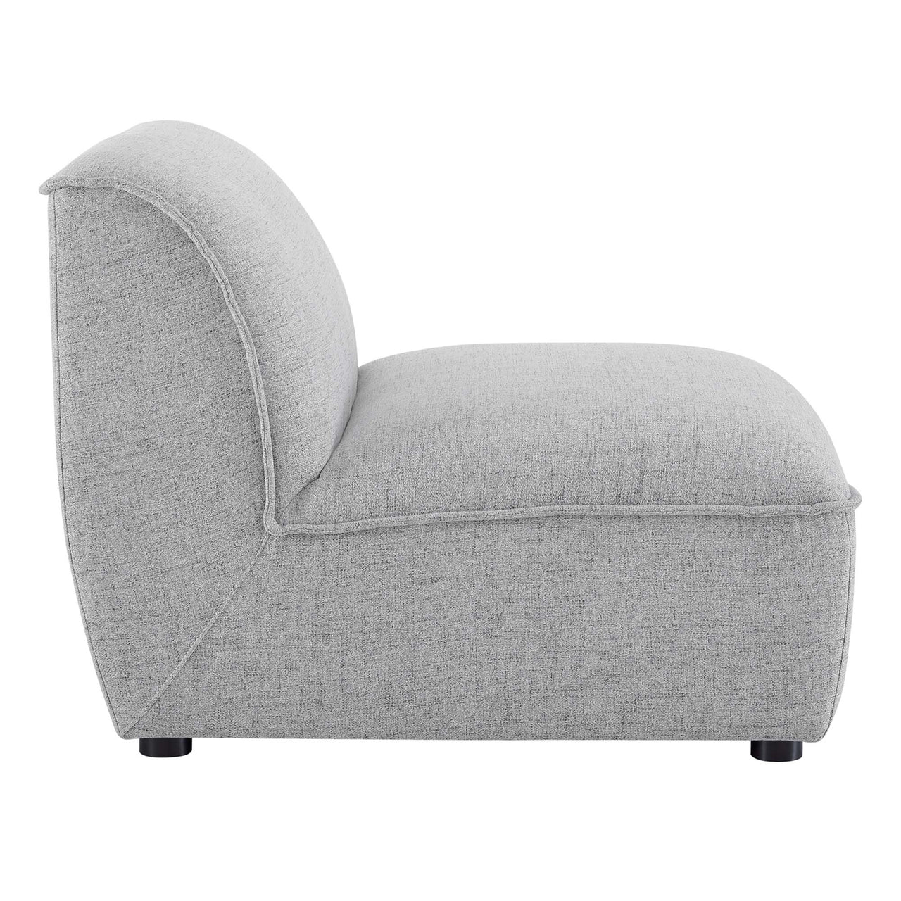 Rise Armless Chair| Modular Sectional Component, Light Gray