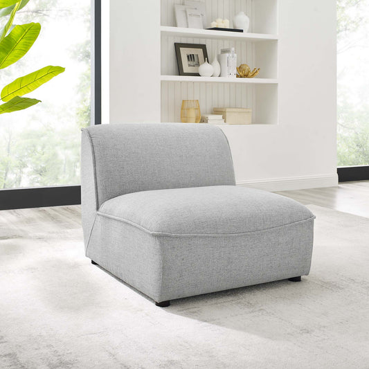 Rise Armless Chair| Modular Sectional Component, Light Gray