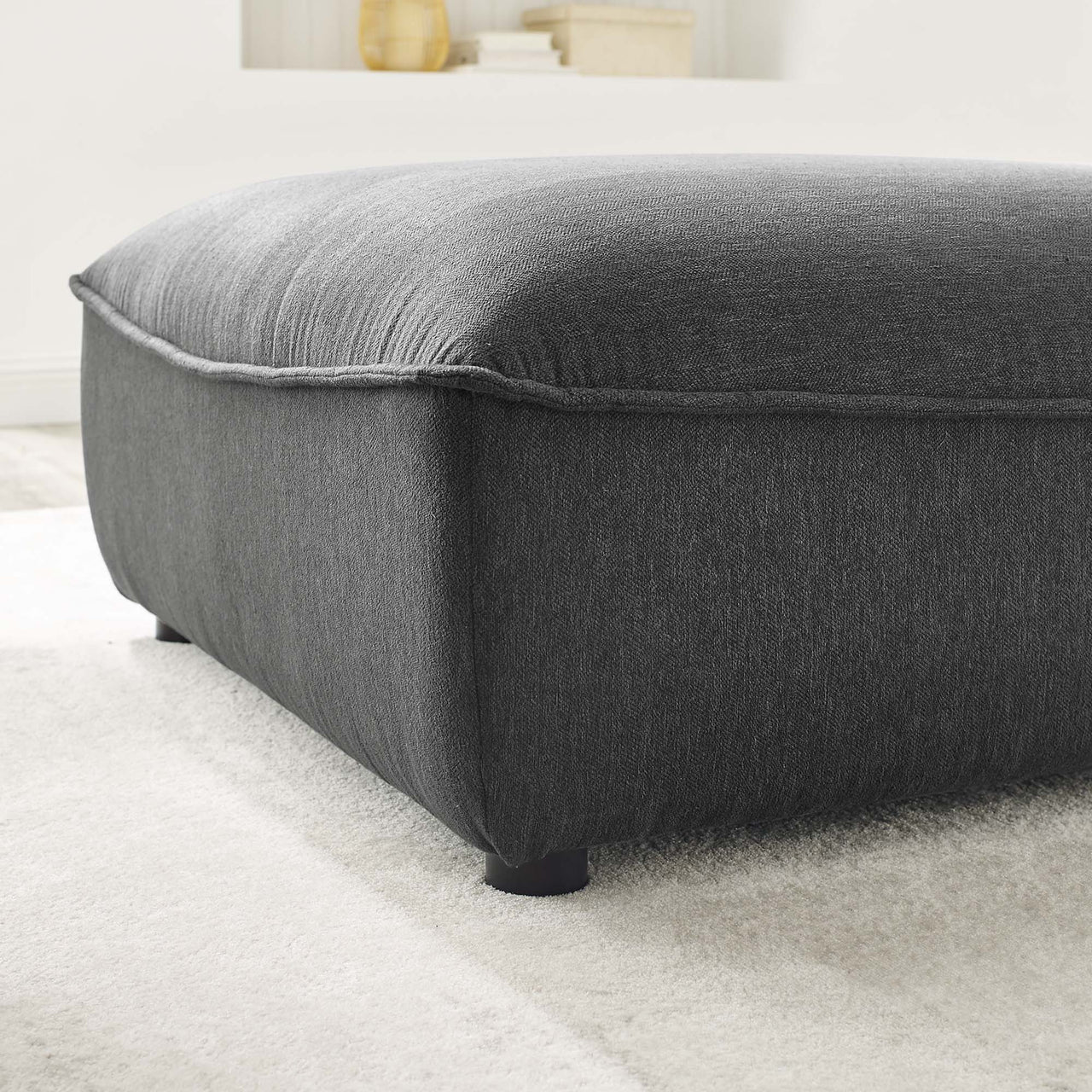 Rise Ottoman| Modular Sectional Component, Charcoal