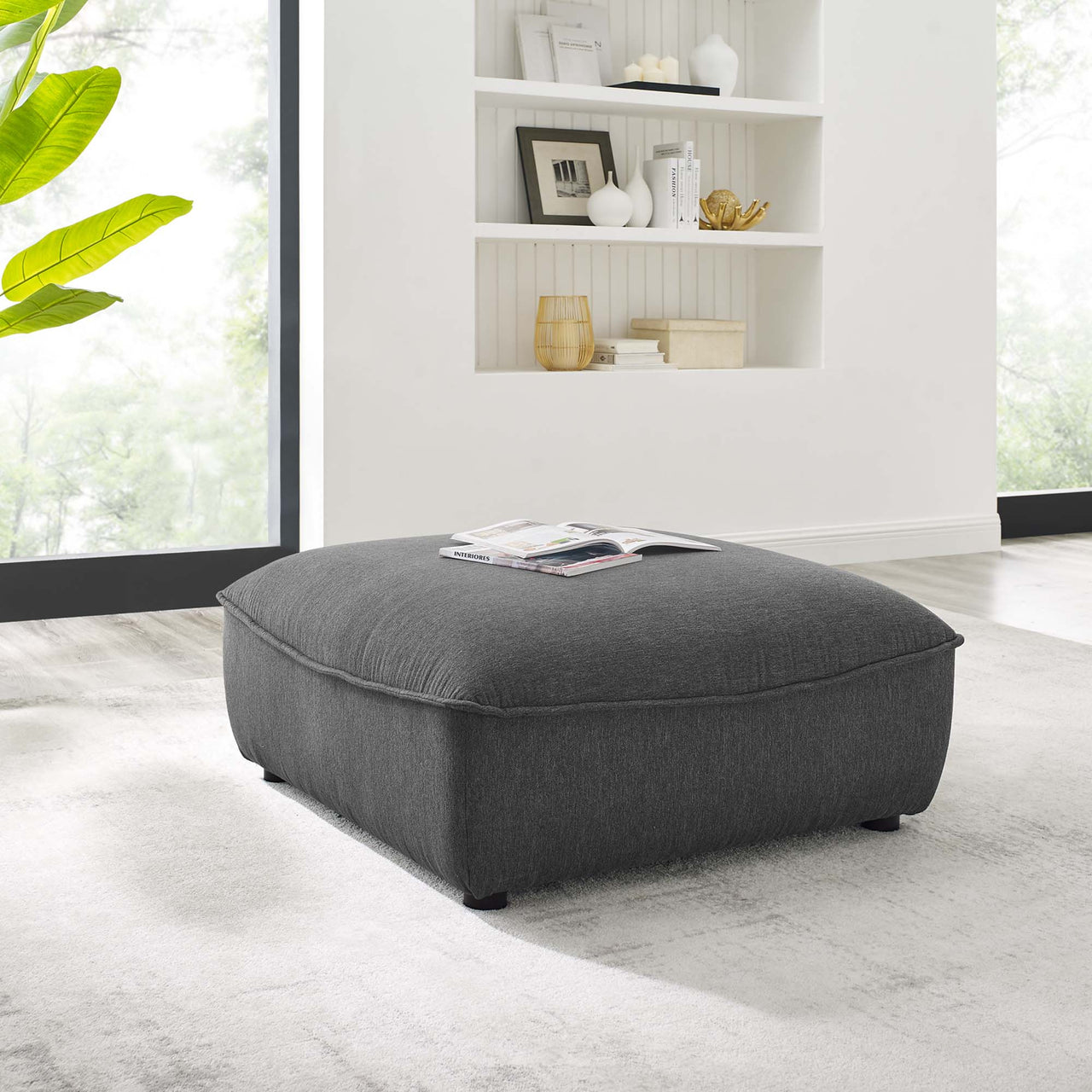 Rise Ottoman| Modular Sectional Component, Charcoal