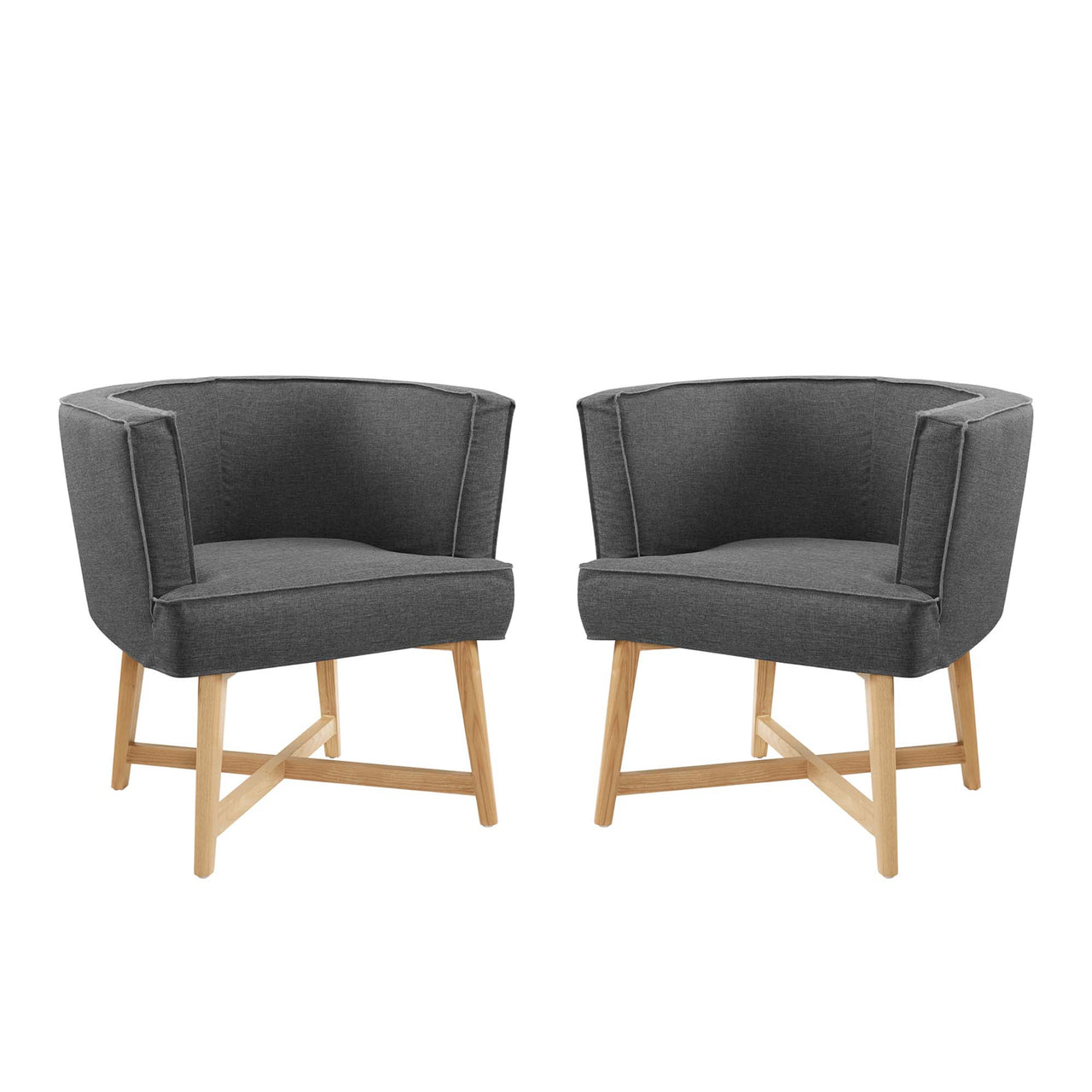 Haltrix Fabric Accent Chair Set of 2, Gray