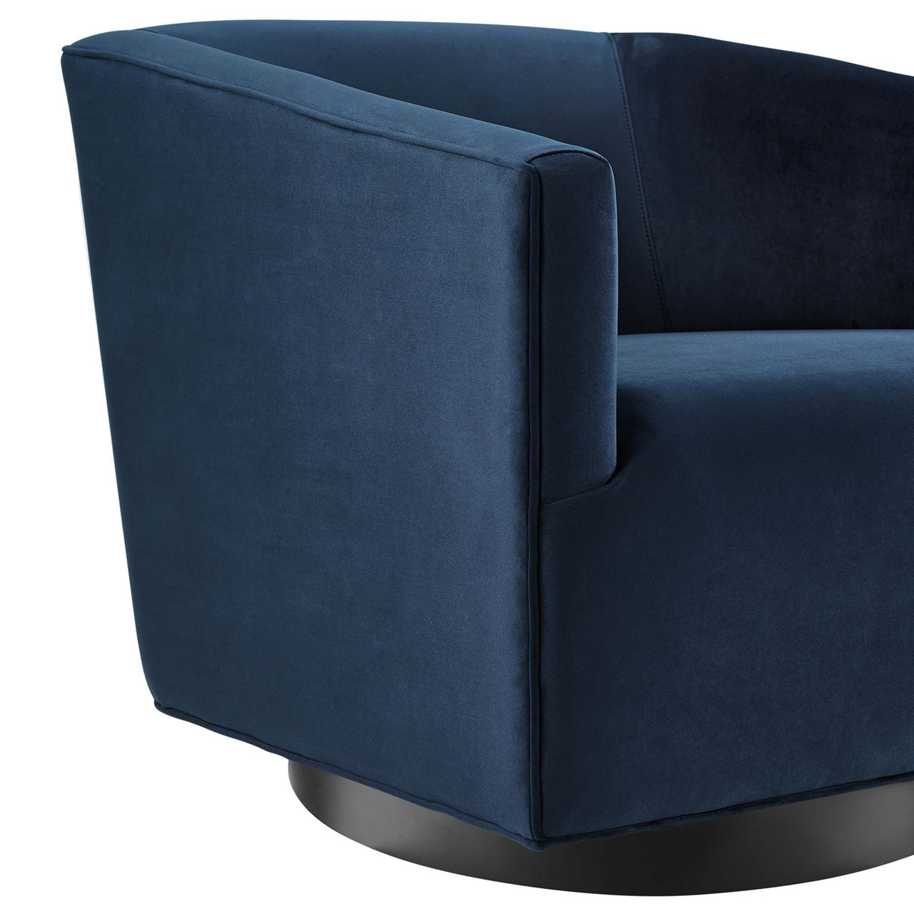 Windsor Upholstered Velvet Swivel Chair Set of 2, Dark Blue